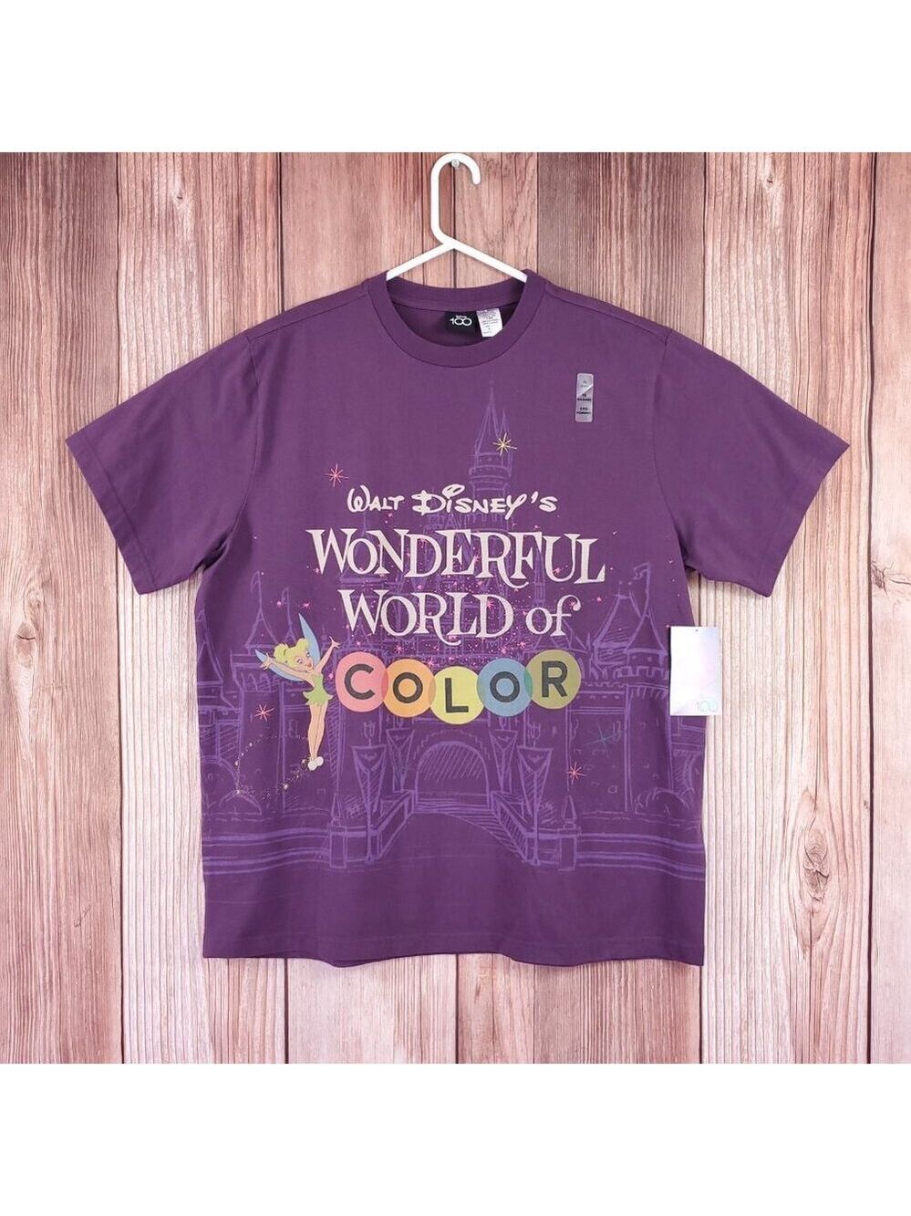 NWT Disney 100 Mens XL Tinker Bell Walt Disneys Wonderful World of Color T-shirt